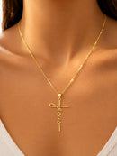 Colar Cruz Jesus™ Dourado – Fé, Elegância e Brilho em Uma Peça Única