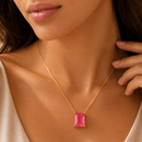 Colar Cristal Rosé Luxe™ — Elegância Feminina Que Encanta