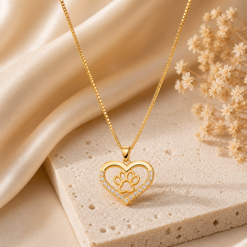 Colar Pata de Amor™ – Delicadeza e Brilho Que Encantam