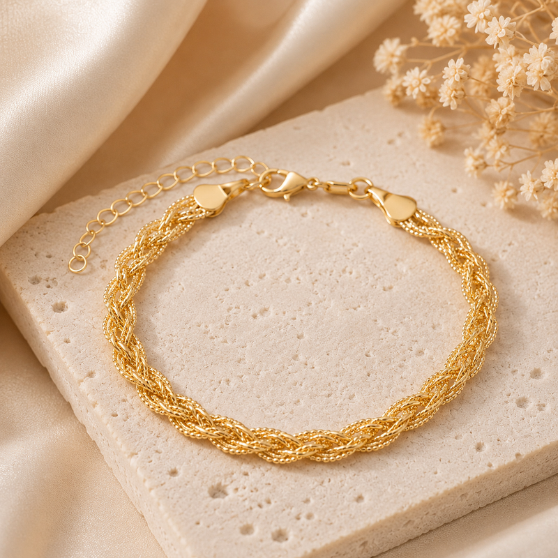 Pulseira Trançada Luxor™ –Elegância Sofisticada em Cada Detalhe